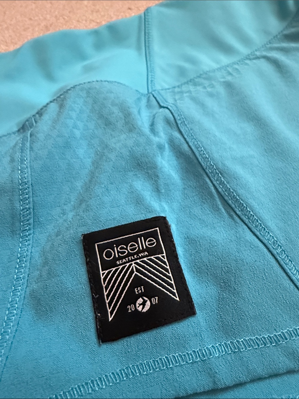 Oiselle Baby Blue Mac Roga Shorts - Picture 3 of 9
